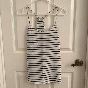 J.Crew black and white stripe racerback cami blouse, size 0